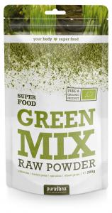 GREEN MIX POWDER ORGANIC - barleygrass, wheatgrass, spirulina, chlorella superfood