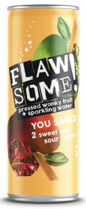 Flawsome! Sweet & Sour Apple Lightly Sparkling Juice Drink can