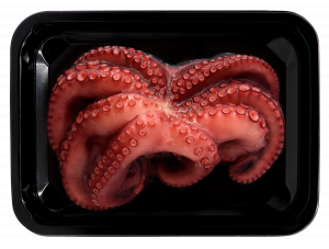 Whole cooked octopus skin