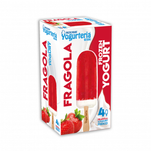YOGURTERIA-4 STICKS OF NATURAL FROZEN YOGURT COVERED WITH STRAWBERRY LF- 240g