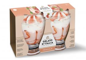 Strawberry Ice Cream Glass Cups - Gelato d'Italia