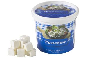 Salad cheese cubes in brine