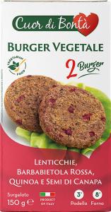 Frozen Vegan Burgers - Lentil, Red Beet, Quinoa and Hemp Seed