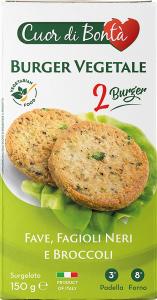 Frozen Vegan Burgers - Broad Bean, Black Bean and Broccoli