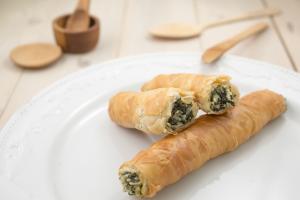 Single pita (Burek) filled with Spinach and Feta