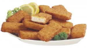 GLUTEN- and LACTOSE FREE; fishfingers in a crisp golden crumb coating - prefried