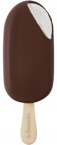 CREAM ICE CREAM STICK with dark chocolate coating