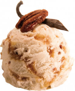 VANILLA PECAN  ICE CREAM - DECORATED SCOOPING 