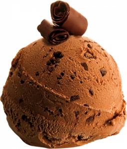 CHOCOLATE with Bombon pieces ICE CREAM-DECORATED SCOOPING
