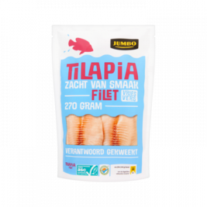 Jumbo Frozen Tilapia Fillets, 270g net weight, Retail Bag