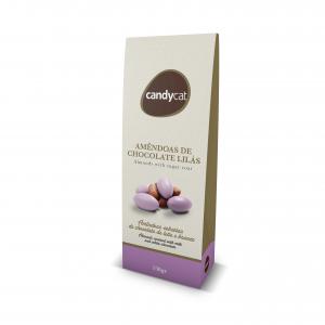 CandyCat - Milk Chocolate Almonds Silver Lilac Box 150g