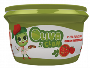 Oliva Clan Green Pitted Olives with pizza aroma