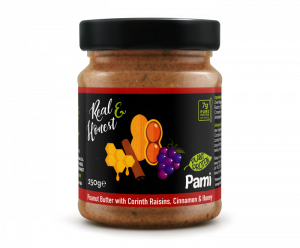 Real & Honest Peanut Butter with Corinth Raisins, Cinnamon &  Honey