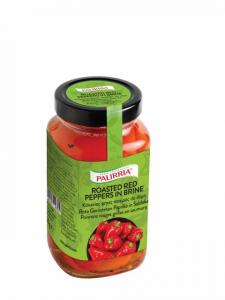 Roasted red peppers in brine