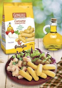 Gongoli (bread nibbles) with Turmeric and Chia seeds