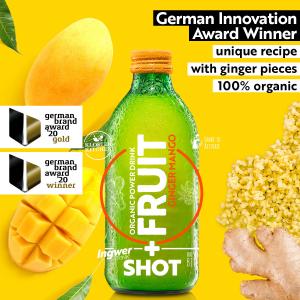 AWARD WINNING Organic GingerTRINK SHOT +  FRUIT Mango