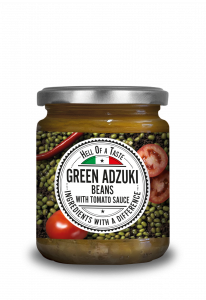 GREEN ADZUKI BEANS WITH TOMATO SAUCE