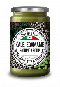 KALE, EDAMAME AND QUINOA IN SOUP