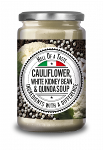 CAULIFLOWER, WHITE KIDNEY BEAN AND QUINOA SOUP