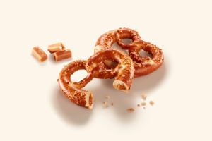 Pretzel filled with Salted Caramel fully baked