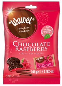 CHOCOLATE RASPBERRY-  Chocolate pastilles with raspberry jelly filling (individually wrapped)
