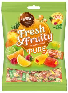 FRESH & FRUITY PURE - Mix of filled jellies with fruity filling: pineapple and orange with raspberry filling; raspberry and lime with lemon filling