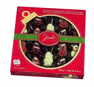 CHRISTMAS BELGIAN CHOCOLATE FIGURINES HAZELNUT FILLING 250G