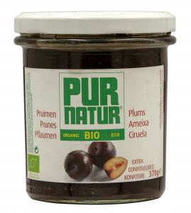 PUR NATUR ORGANIC PLUMS JAM 370G - 50% FRUITS