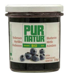 PUR NATUR ORGANIC BLUEBERRY JAM 370G - 50% FRUITS