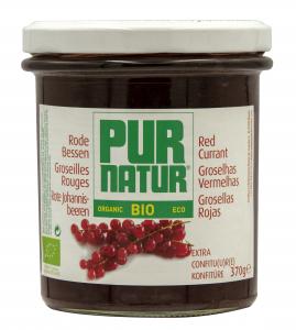 PUR NATUR ORGANIC RED CURRANT JAM 370G - 50% FRUITS