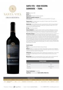 Red Wine Carmenere Gran Reserva - Santa Vita