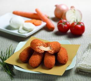 Breaded rice balls with tomato and mozzarella (Italian 