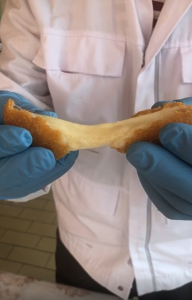 Breaded cheese balls with soft hearty cheeses (