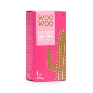 Woo Woo Ribs & Dots Condoms 12 per pack