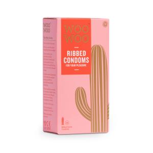 Woo Woo Ribbed Condoms 12 per pack
