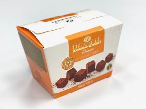 COCOA DUSTED TRUFFLES 200 gr boxes orange