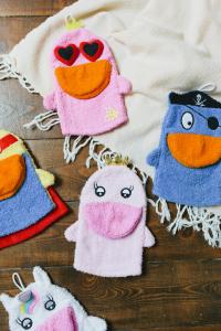 Funny Bath Mitts - 100% cotton