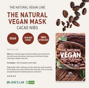SHES LAB THE NATURAL VEGAN MASK CACAO NIBS