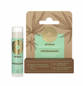 Lip balm with natural hemp seed oil