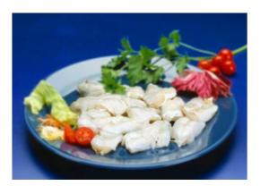 KOKOTXAS (delicate pendulums of flesh found growing in throat area of cod)