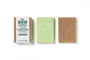 Double action sponge  - 2 pcs.  vegetable cellulose and no scratch fiber  (pack FSC paper)