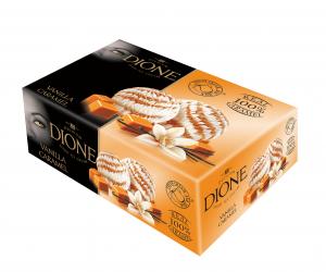 DIONE premium vanilla ice cream with caramel ripples