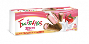 Twisties Cookie Straws with Strawberry Cream 125g