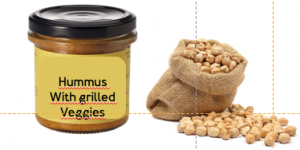 Humus Spread with grilled vegetables Vegan Organic