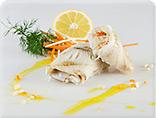 Natural fish rolls sauce-filled