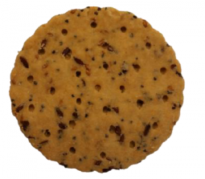 Gluten-free savoury biscuits with seeds ca. 14 % (flax, psyllium and poppy)