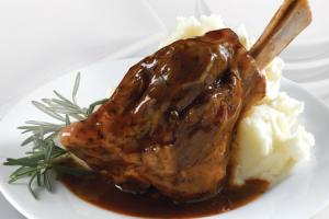 Lamb Shank in red wine and rosemary
