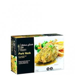 Pork hock with apple and cider sauce