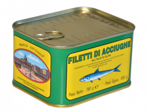 Sicilian anchovies fillets in olive oil in tin