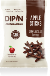 DIPIN Dark Chocolate Covered Dried Apple Sticks